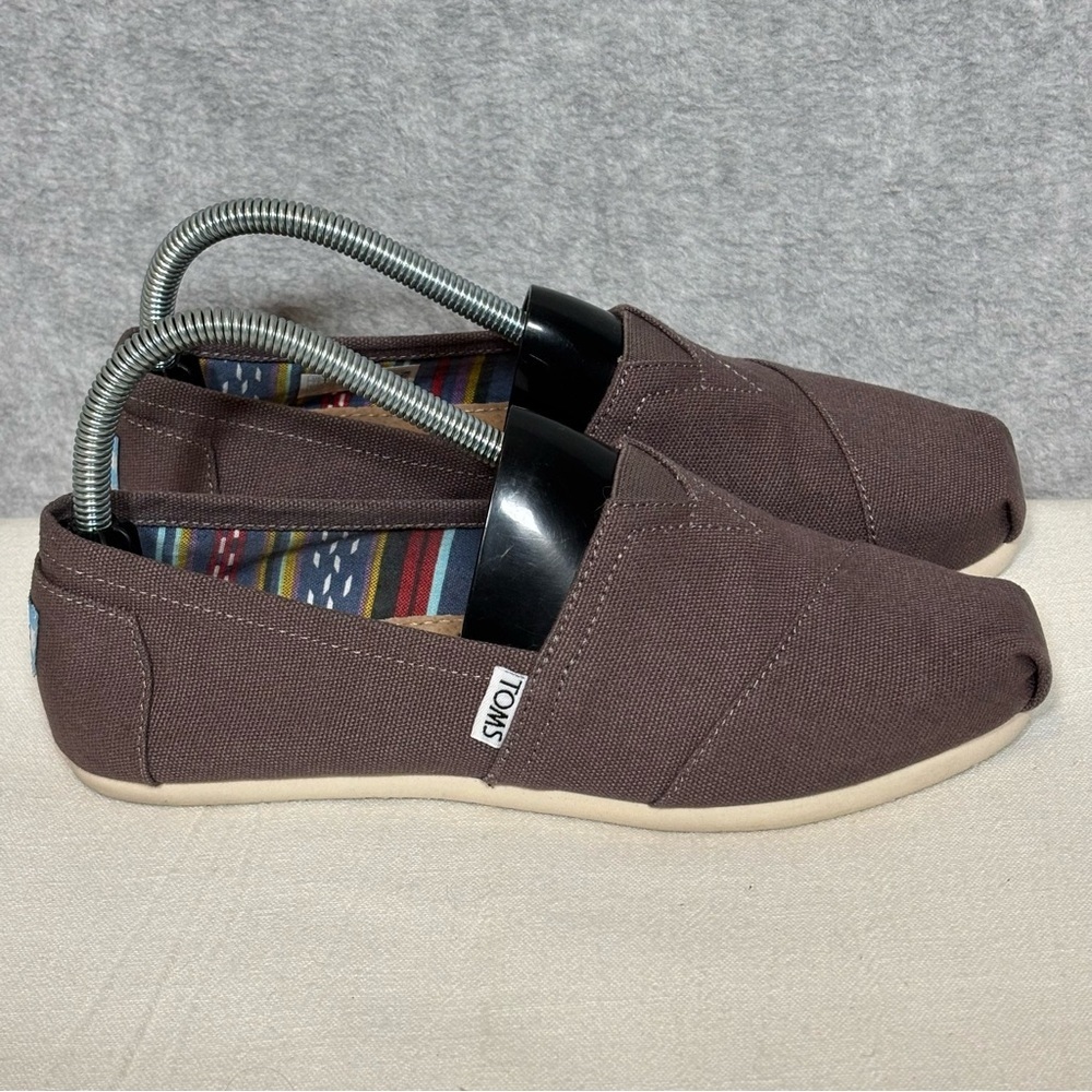 TOMS Classic Alpargata Canvas Slip-On Shoes-Ash Gray-Women Size 7.5